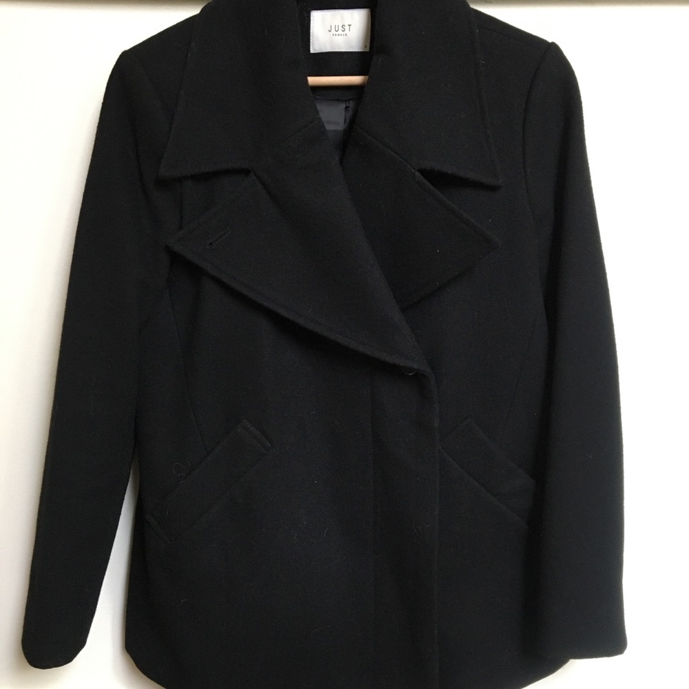 Just Female Black Pea Coat - Picture 3 of 8